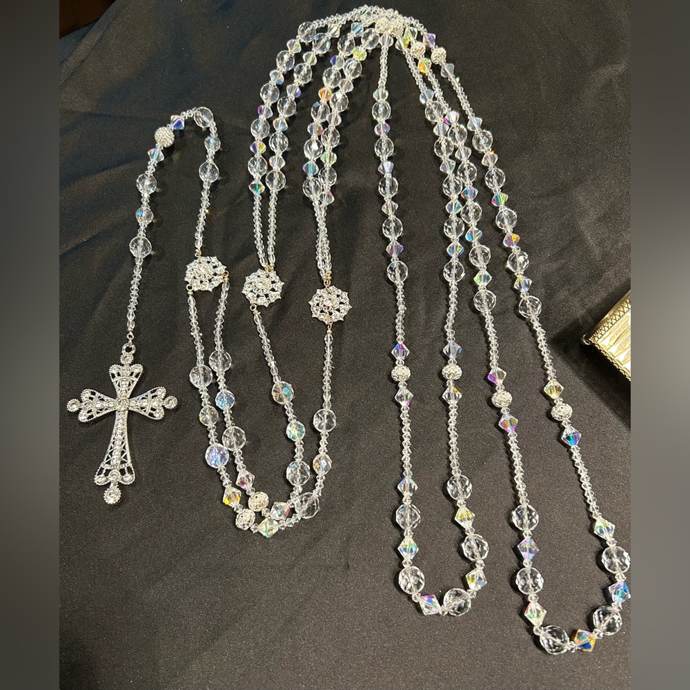 Crystal and Silver Wedding Ceremony Unity Rope / Lazo